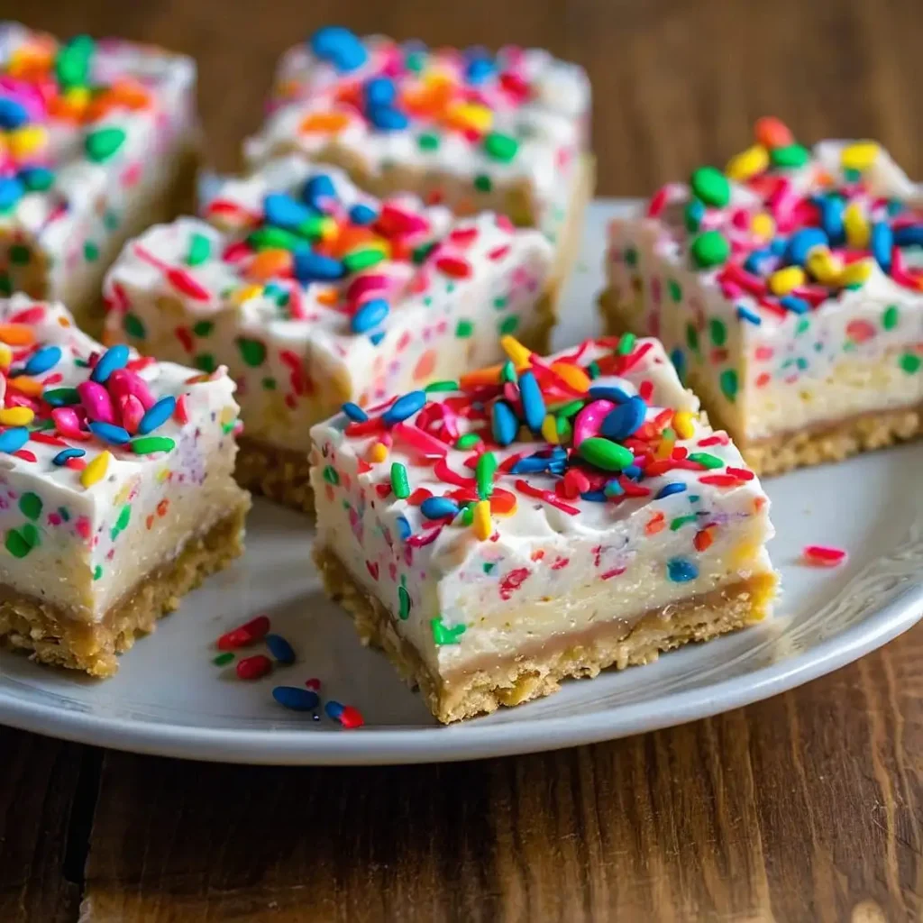 No Bake Birthday Cake Bars Recipe